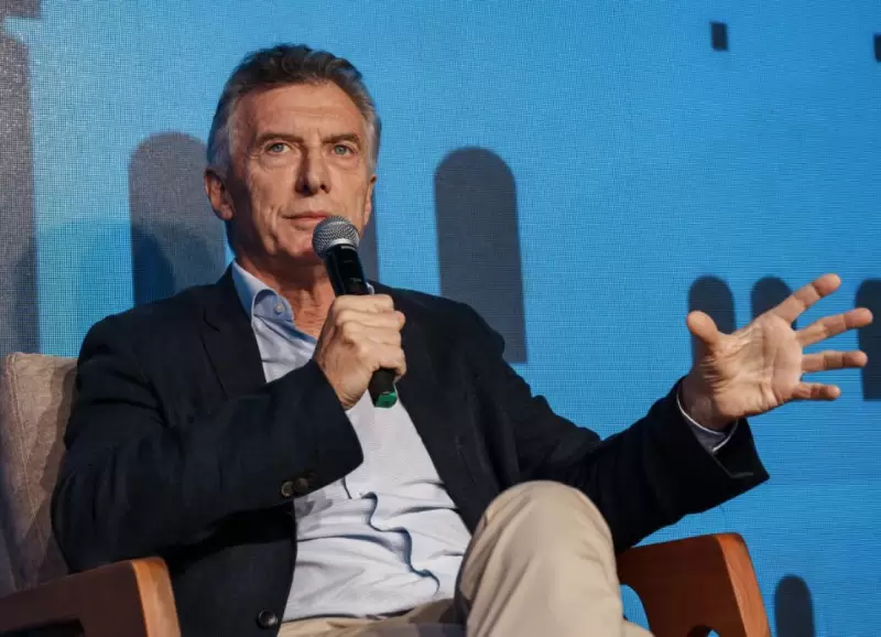 Mauricio Macri en una conferencia en San Pablo