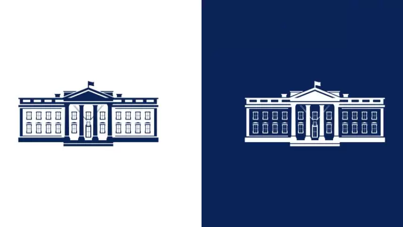 El logo oficial ms reciente de la Casa Blanca, rediseado por el Gobierno de Joe Biden en 2021.