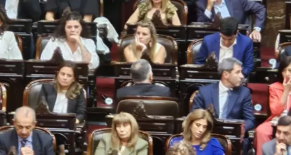 Mario Manrique le dio la espalda al presidente Javier Milei durante su discurso en el Congreso.