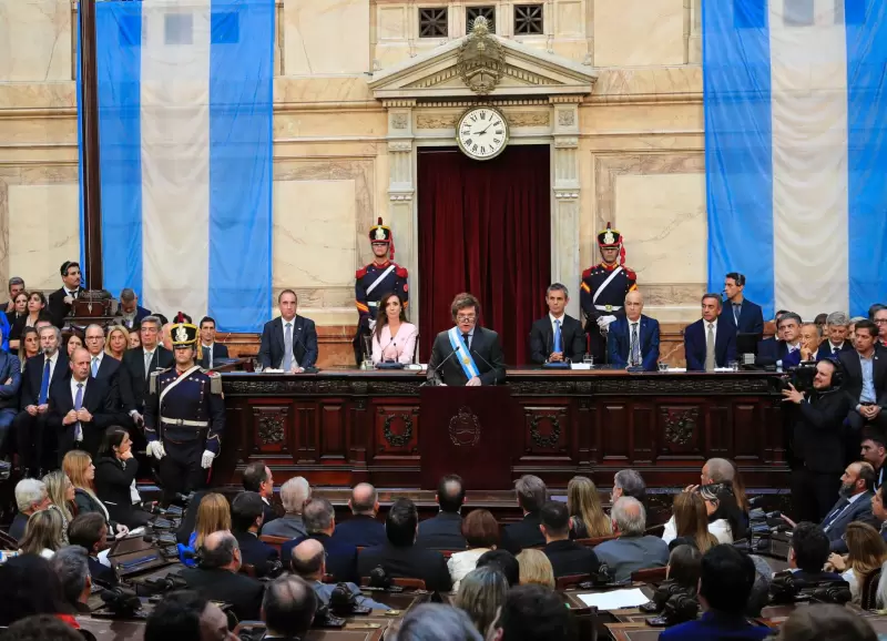 Javier Milei en su discurso en la apertura de sesiones ordinarias en el Congreso.