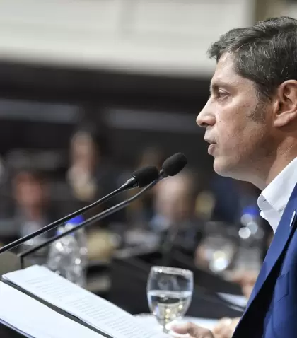 El gobernador de la provincia de Buenos Aires, Axel Kicillof, en la apertura de sesiones bonaerense.