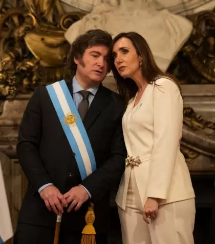 Javier Milei y Victoria Villarruel en Casa Rosada, luego de la asuncin del presidente.