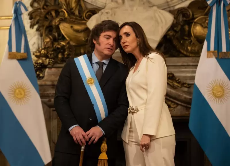 Javier Milei y Victoria Villarruel en Casa Rosada, luego de la asuncin del presidente.