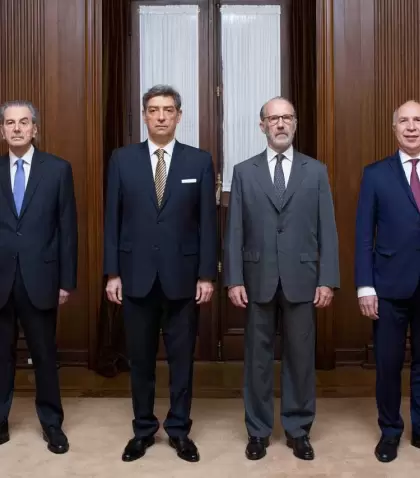 La actual Corte Suprema de Justicia: Juan Carlos Maqueda, Horacio Rosatti, Carlos Rosenkrantz, Ricardo Lorenzetti