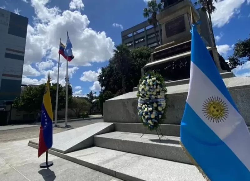 La Embajada de Argentina en Venezuela durante un acto en conmemoracin del General Jos de San Martn en un aniversario de su paso a la inmortalidad