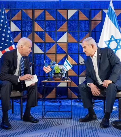 El presidente de Estados Unidos, Joe Biden, y el primer ministro de Israel, Benjamin Netanyahu en su encuentro en octubre pasado.