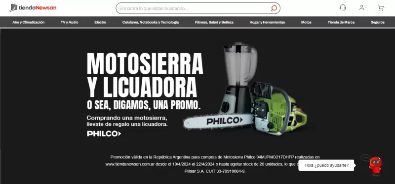 La promoción de Philco, en su página web.
