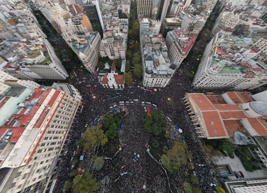 La Marcha Federal Universitaria que concentr en la Plaza de Mayo y otros puntos del pas.