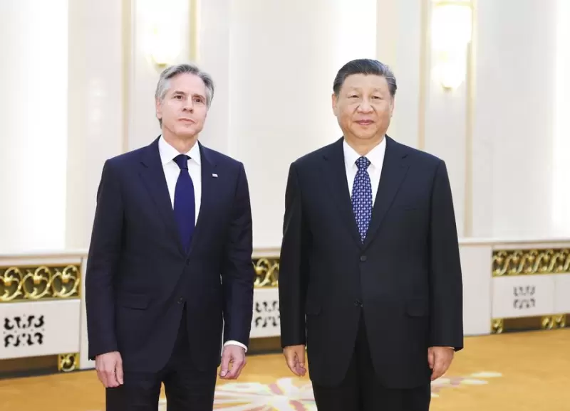 El secretario de Estado de Estados Unidos, Antony Blinken, y el presidente de China, Xi Jinping.