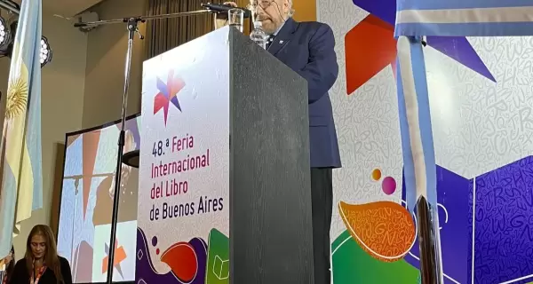 El presidente de la Fundacin El Libro, Alejandro Vaccaro, en su discurso inaugural de la Feria.