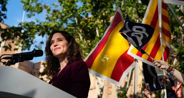 La presidenta de la Comunidad de Madrid, Isabel D�az Ayuso, en un acto en Catalu�a.