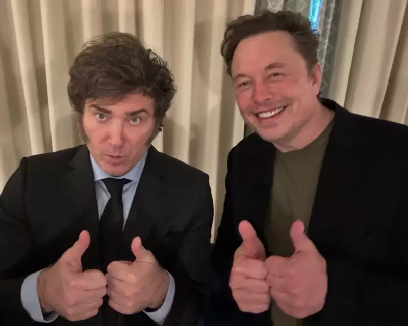 El presidente Javier Milei junto al empresario Elon Musk.
