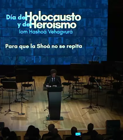 Milei en el acto por el D�a del Holocausto