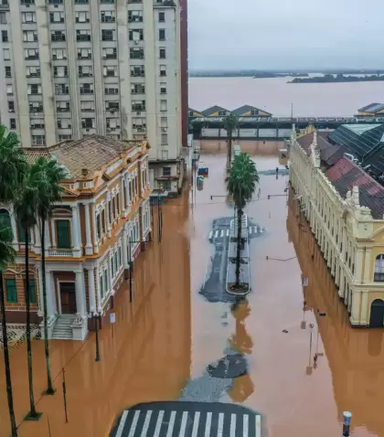 La capital "gacha", Porto Alegre, es una de las ciudades afectadas por las inundaciones