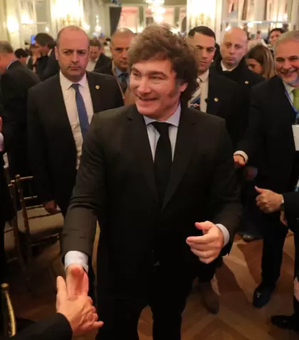 Javier Milei hoy en el Consejo Interamericano de Comercio y Producci�n.