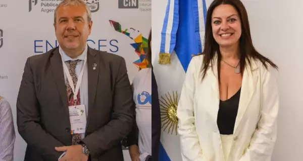 El titular del Consejo Interuniversitario Nacional, Vctor Moriigo, y la ministra de Capital Humano, Sandra Pettovello