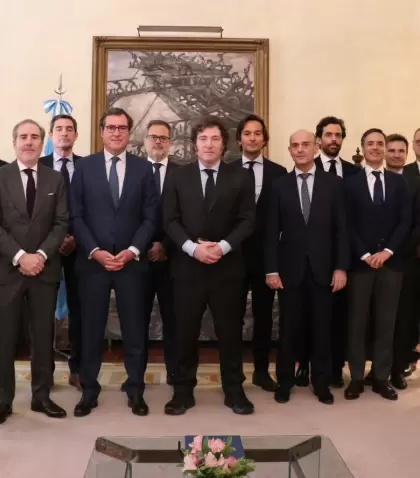 El encuentro del presidente Javier Milei con empresarios en Madrid, Espaa.