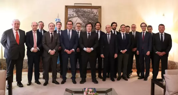 El encuentro del presidente Javier Milei con empresarios en Madrid, Espaa.