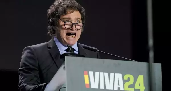 Javier Milei como orador en Europa Viva 24 el pasado fin de semana.