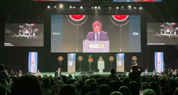 Javier Milei durante su discurso en la convencin Europa Viva 24 en Espaa.