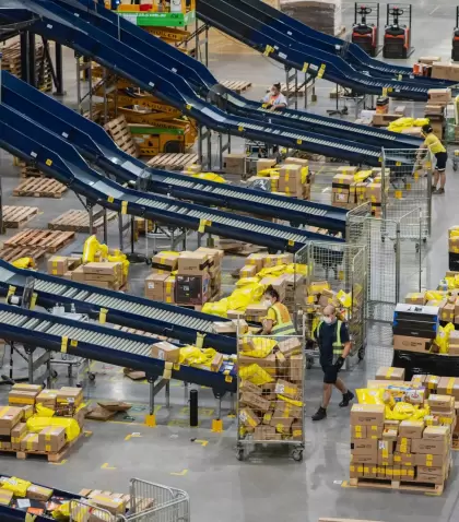 Uno de los centros de almacenamiento de Mercado Libre
