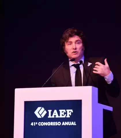 El presidente Javier Milei en el Congreso anual del IAEF.