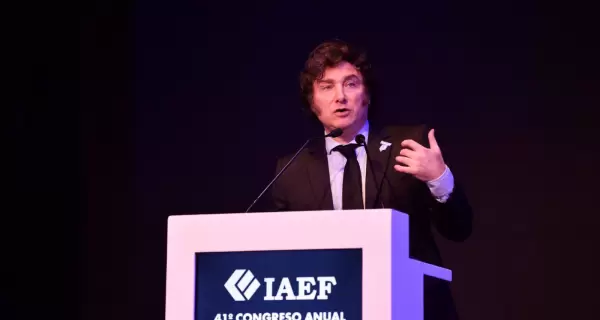 El presidente Javier Milei en el Congreso anual del IAEF.