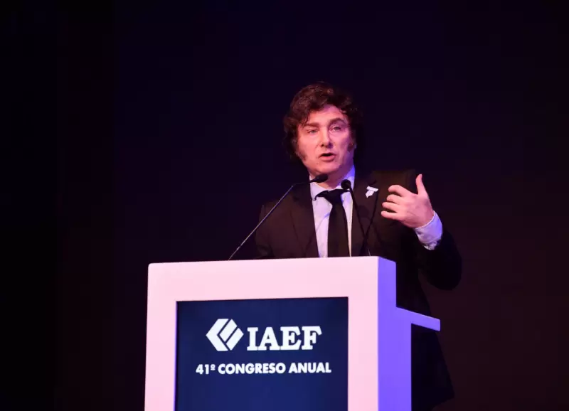 El presidente Javier Milei en el Congreso anual del IAEF.