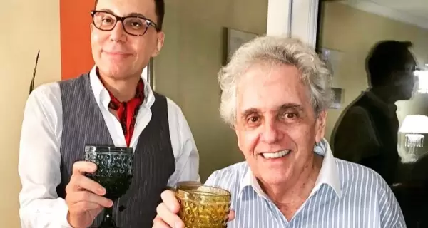 Antonio Gasalla junto a su amigo, el periodista Marcelo Polino, en diciembre de 2019.