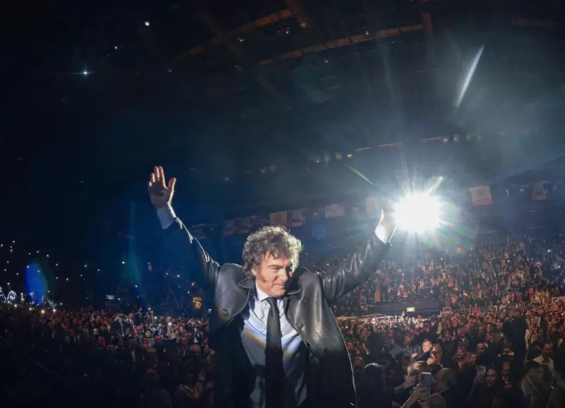 Javier Milei ayer en la presentacin de su libro en el Luna Park.