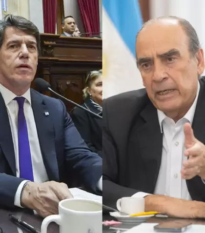 El exjefe de Gabinete Nicol�s Posse y su reemplazo, el ministro del Interior, Guillermo Francos.
