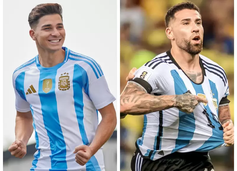 Julin lvarez y Nicols Otamendi, los dos futbolistas mayores de 23 aos confirmados para los Juegos Olmpicos de Pars 2024.