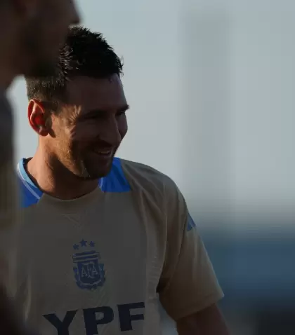 Lionel Messi, en entrenamiento con la Seleccin.