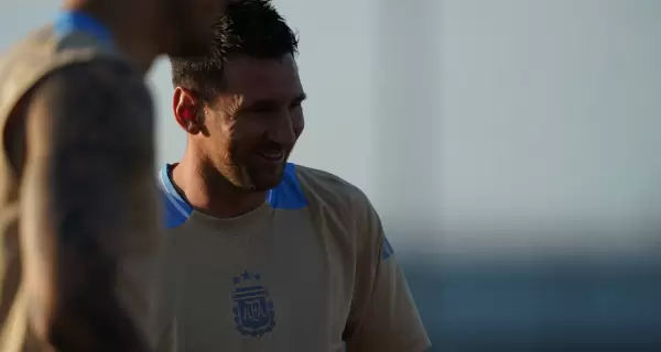 Lionel Messi, en entrenamiento con la Seleccin.