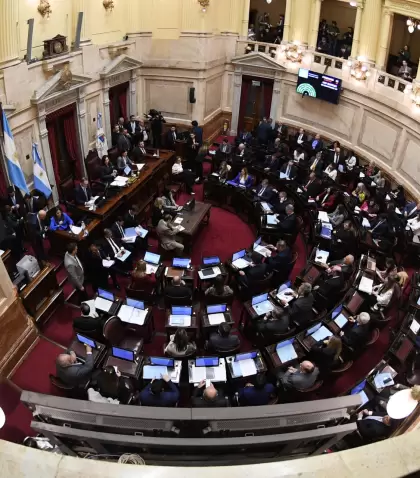 El Senado durante el tratamiento de la Ley Bases