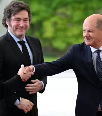 Javier Milei y Olaf Scholz.