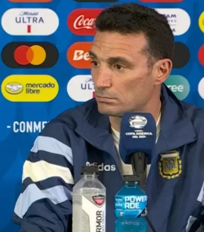 El DT de la Seleccin Argentina, Lionel Scaloni, en conferencia de prensa.