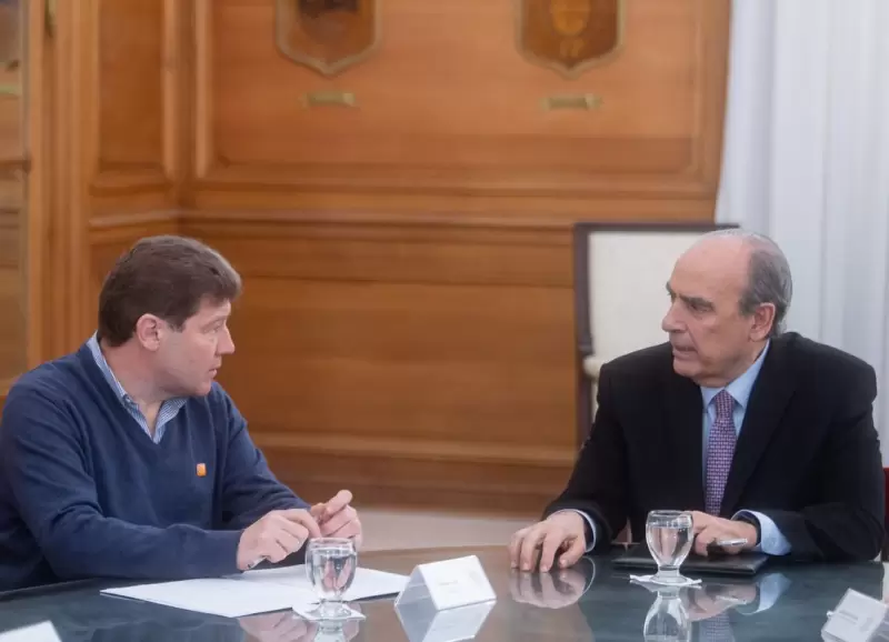 El gobernador de Tierra del Fuego, Antrtida e Islas del Atlntico Sur, Gustavo Melella, junto al jefe de Gabinete, Guillermo Francos.