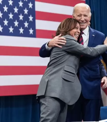 Kamala Harris junto al presidente de Estados Unidos, Joe Biden