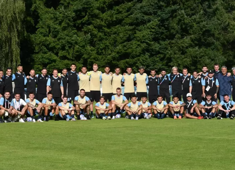 El plantel de la Seleccin Argentina de ftbol sub-23 en la previa del debut frente a Marruecos por los Juegos Olmpicos de Pars 2024