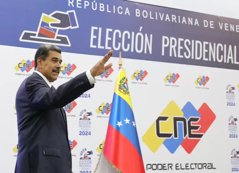 El presidente de Venezuela, Nicols Maduro, en conferencia de prensa tras haber sido declarado reelecto por la autoridad electoral