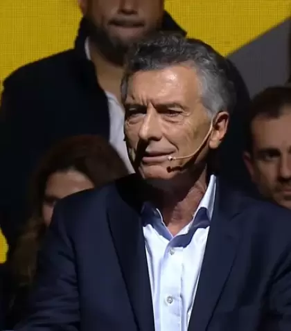 El expresidente Mauricio Macri hoy en el relanzamiento del PRO.