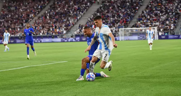Argentina contra Francia por cuartos de final de f�tbol Sub-23 en los Juegos Ol�mpicos de Par�s 2024