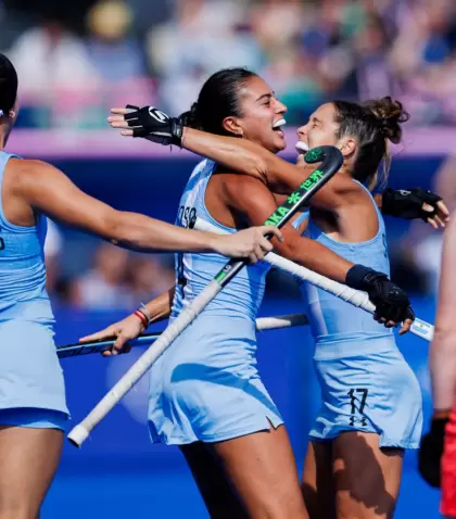 El festejo de Las Leonas en su triunfo ante Gran Bretaa por los Juegos Olmpicos Pars 2024