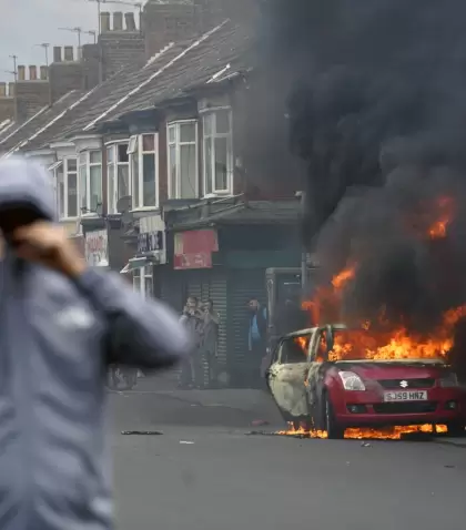 Protestas en Middlesbrough, de Yorkshire del Norte, Inglaterra
