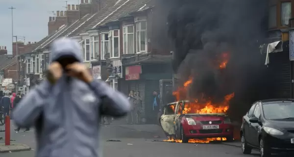 Protestas en Middlesbrough, de Yorkshire del Norte, Inglaterra