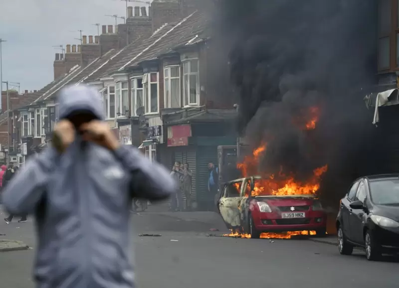 Protestas en Middlesbrough, de Yorkshire del Norte, Inglaterra