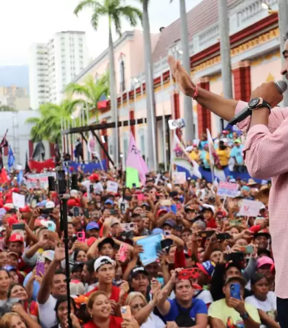 El presidente de Venezuela, Nicol�s Maduro, en un acto donde anunci� el bloqueo de la red social X