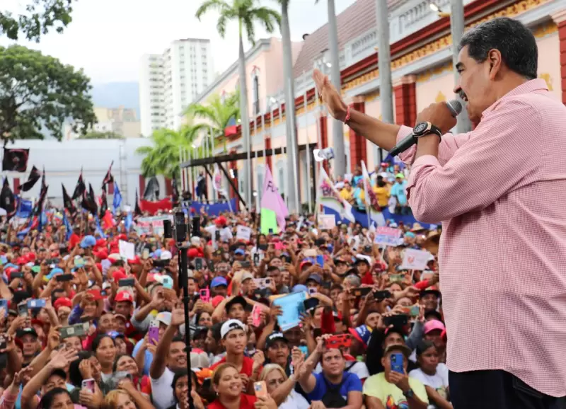 El presidente de Venezuela, Nicols Maduro, en un acto donde anunci el bloqueo de la red social X