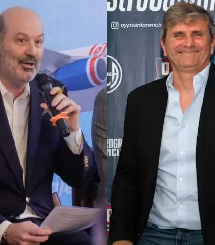 Federico Sturzenegger y Alejandro Tamer, miembro de su equipo y nuevo integrante de la Secretar�a de F�tbol de San Lorenzo